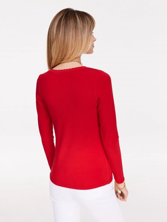 Red long sleeve blouse