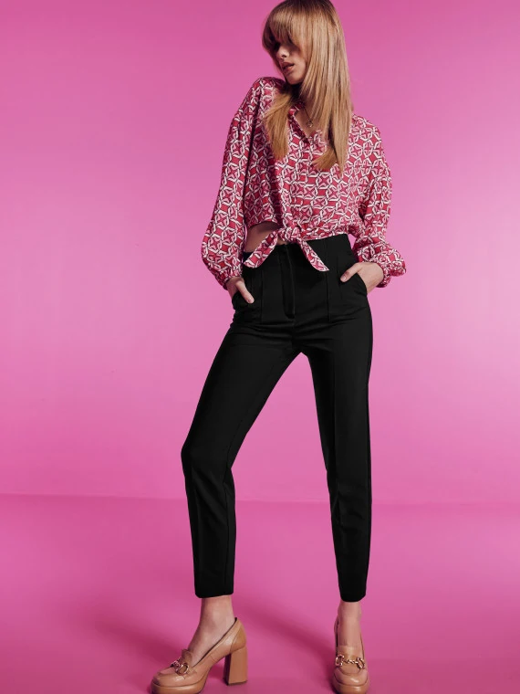 Pink rayon and viscose patterned shirt
