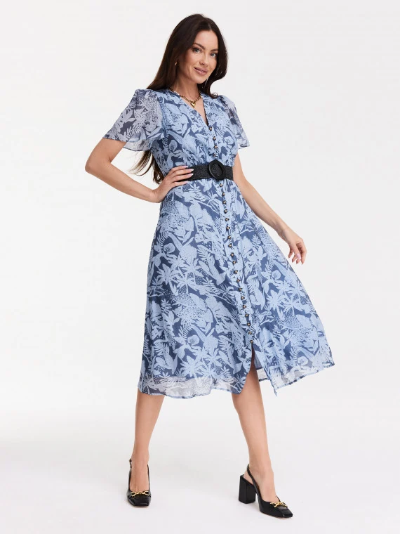 Viscose dress with floral pattern