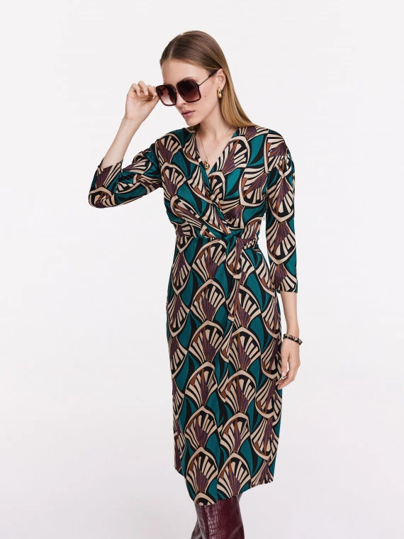 Patterned envelope dress