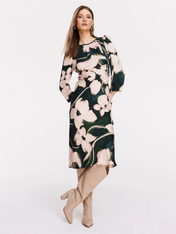 Midi dress with floral pattern