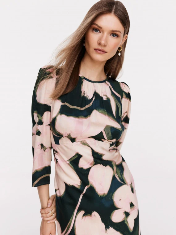 Midi dress with floral pattern