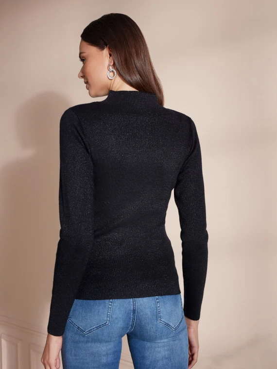 FITTED SWEATER WITH HALF TURTLENECK
