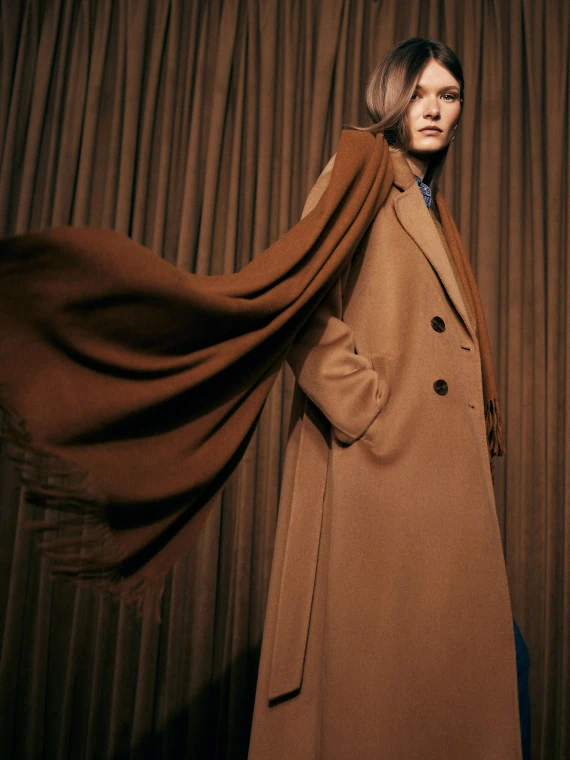 Caramel wool double face coat