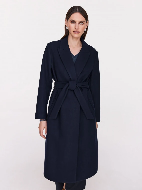 Classic navy blue wool coat