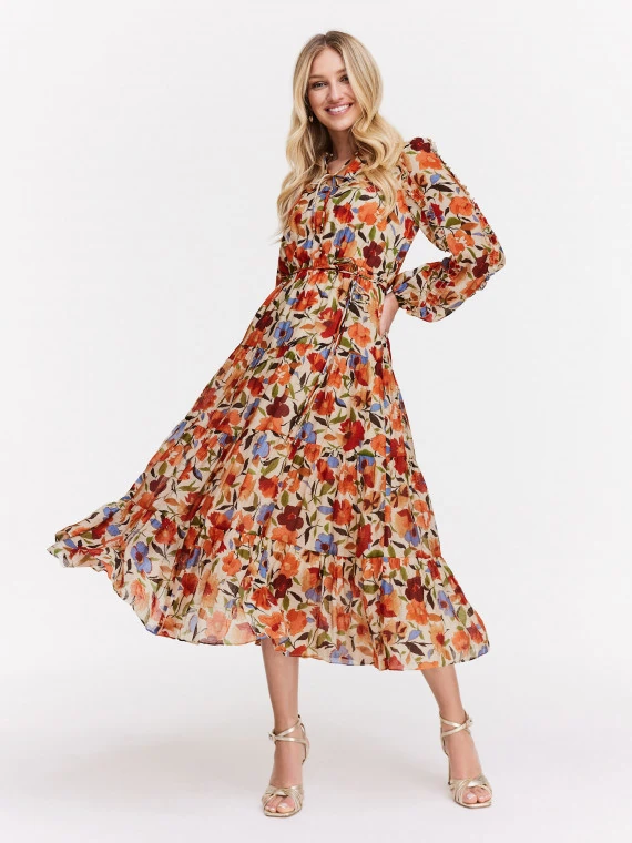 Colorful floral pattern dress