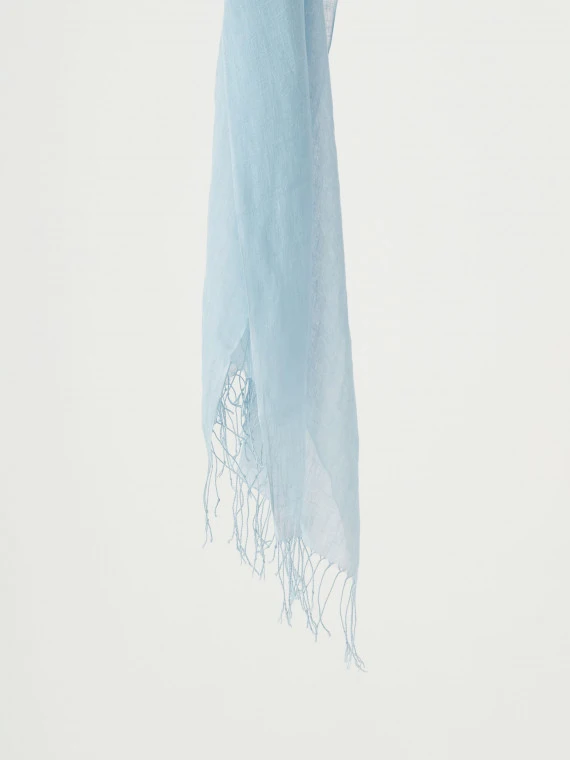 Linen shawl in light blue color