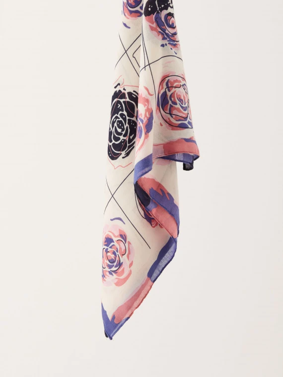 Bright elegant floral shawl