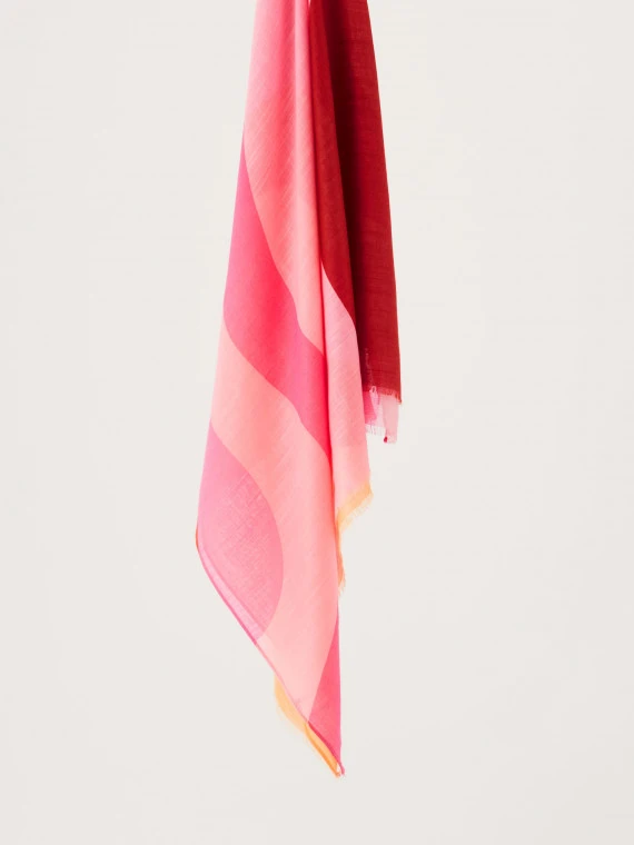 Colorful patterned viscose shawl