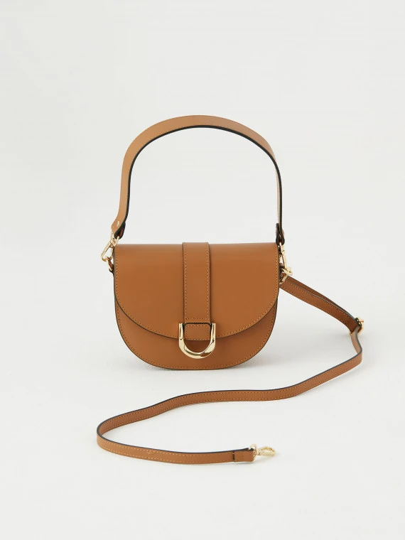 Handbag postbag in brown color