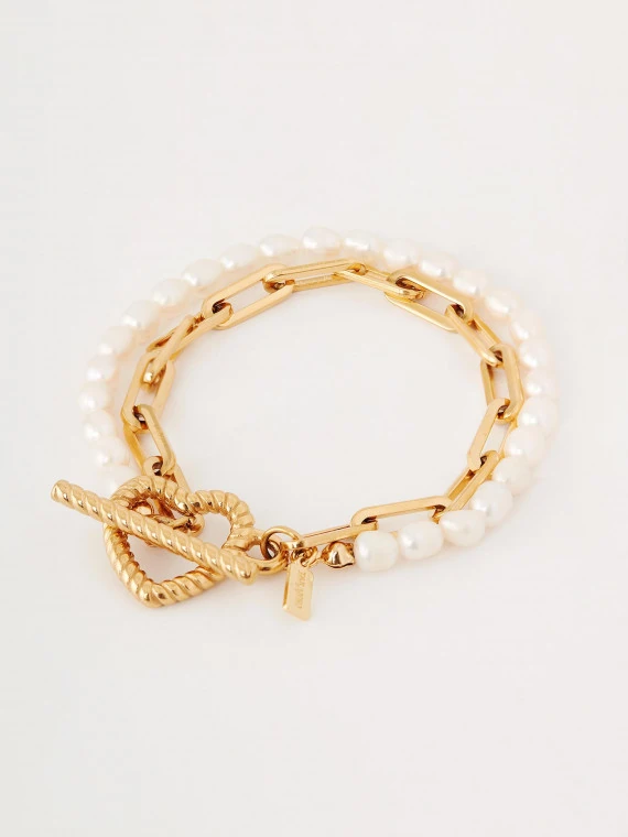 Gold-plated heart bracelet