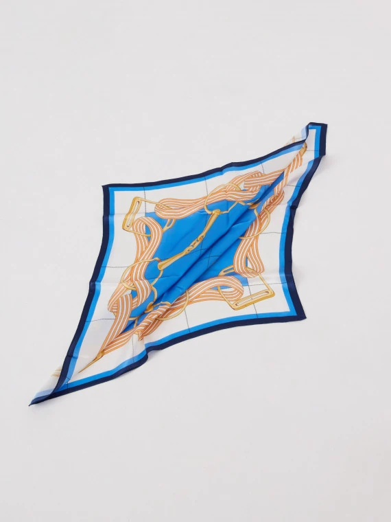 Silk scarf with blue details