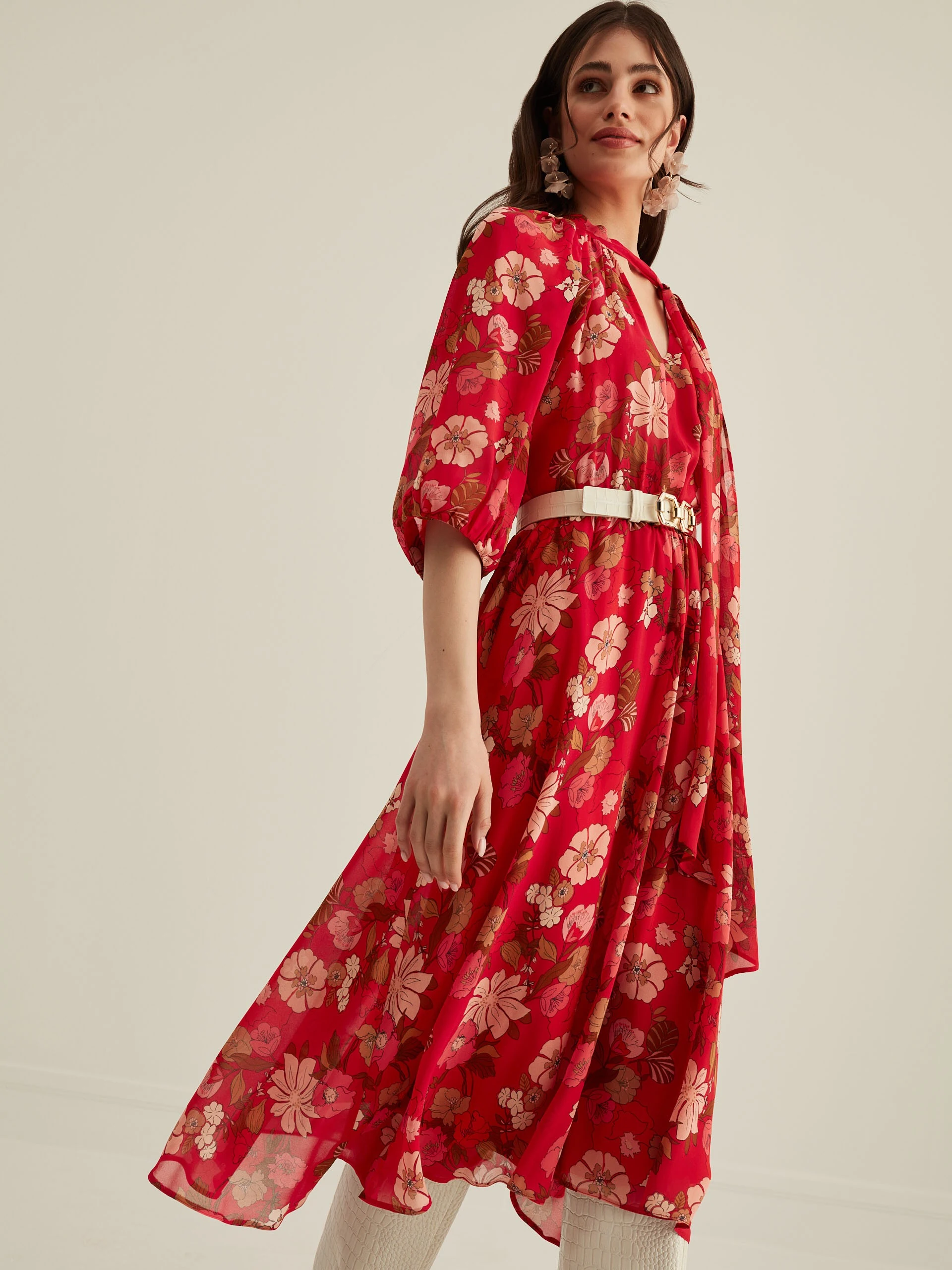 RED FLORAL DRESS