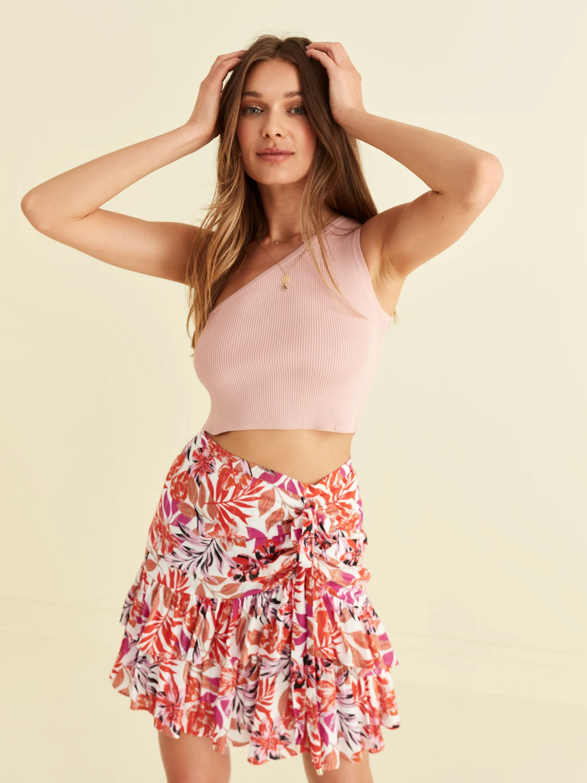 MINI SKIRT WITH FLOWER PRINT