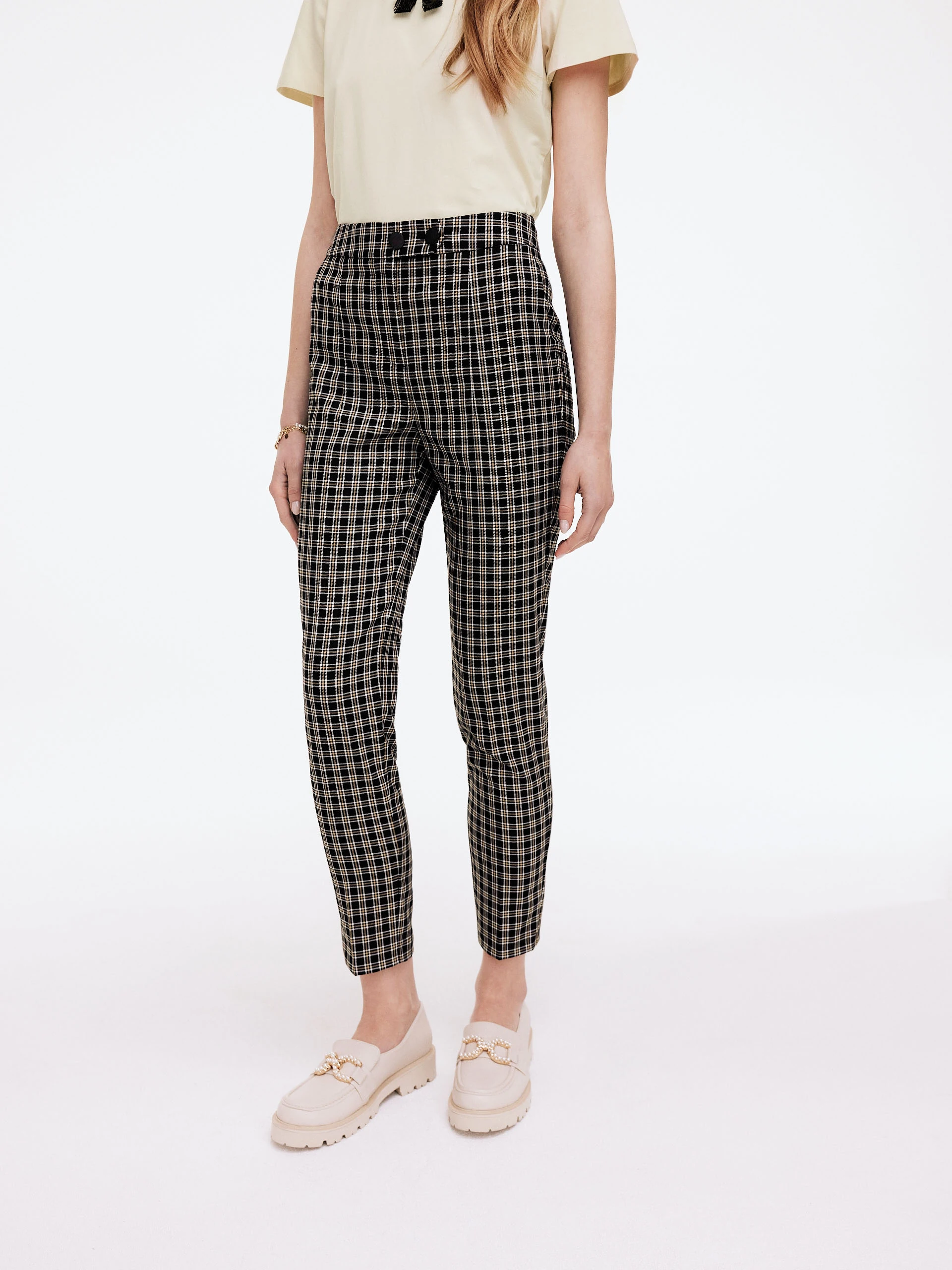 Checkered cigarette pants