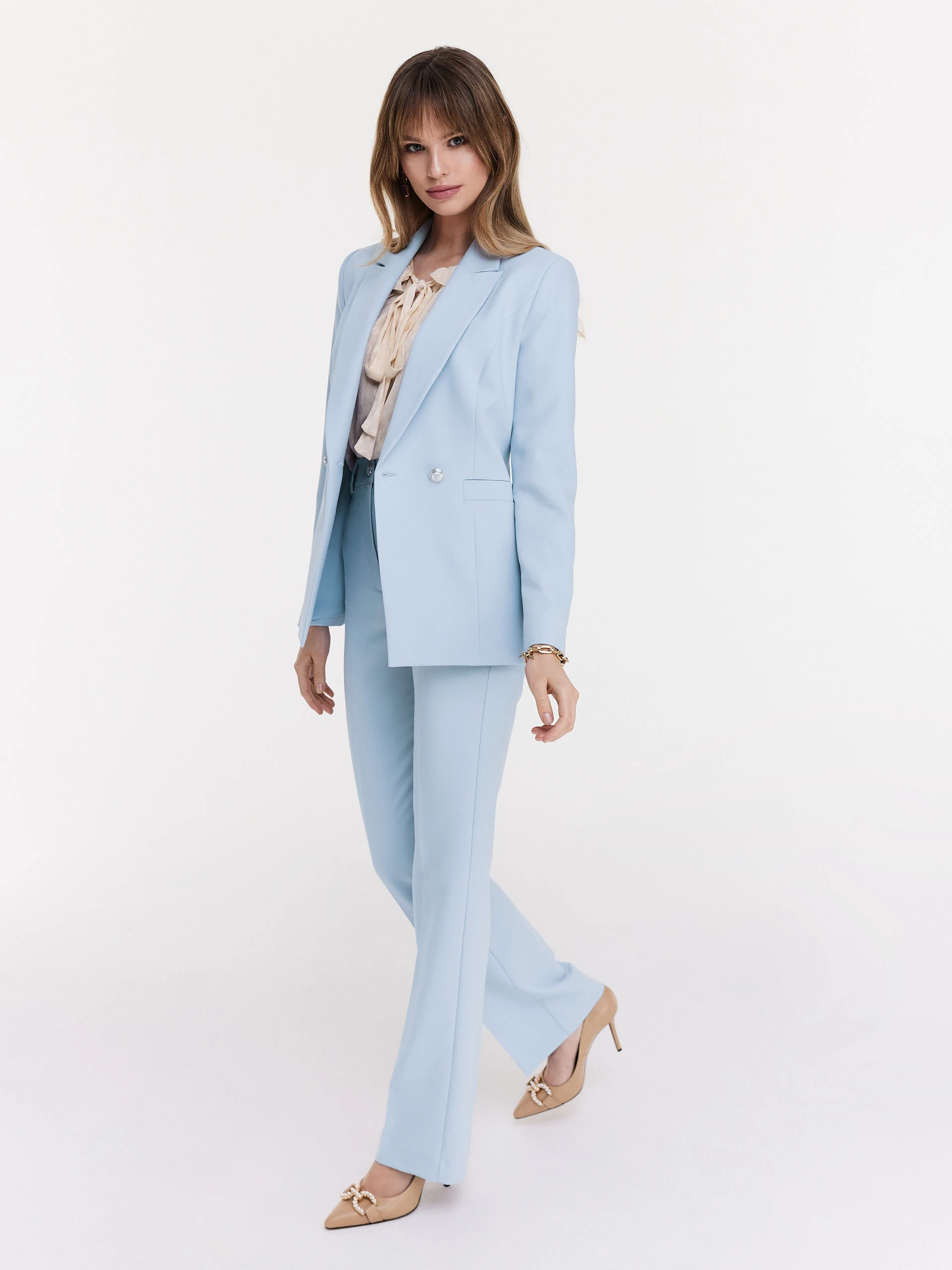 Blue high-waisted pants