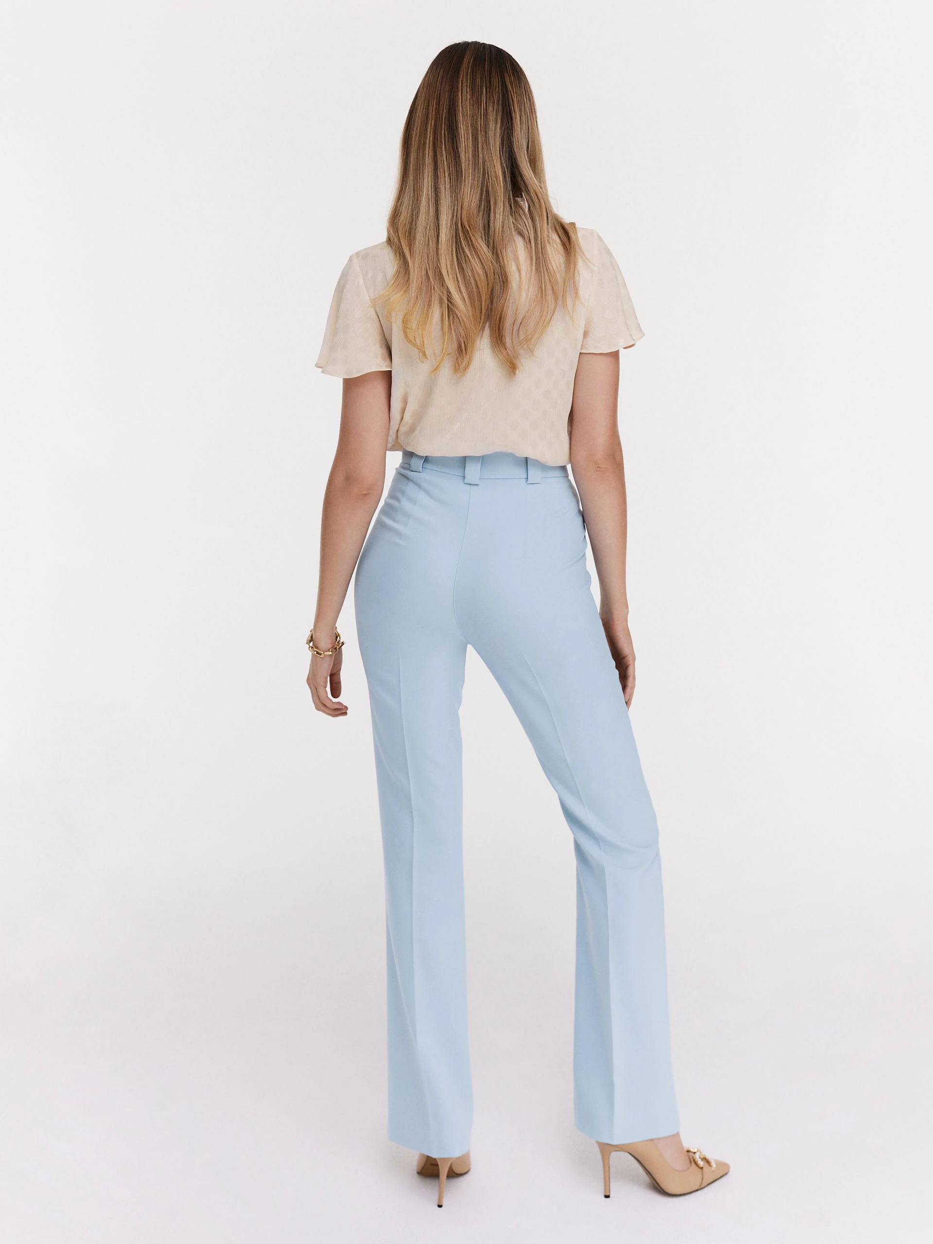 Blue high-waisted pants