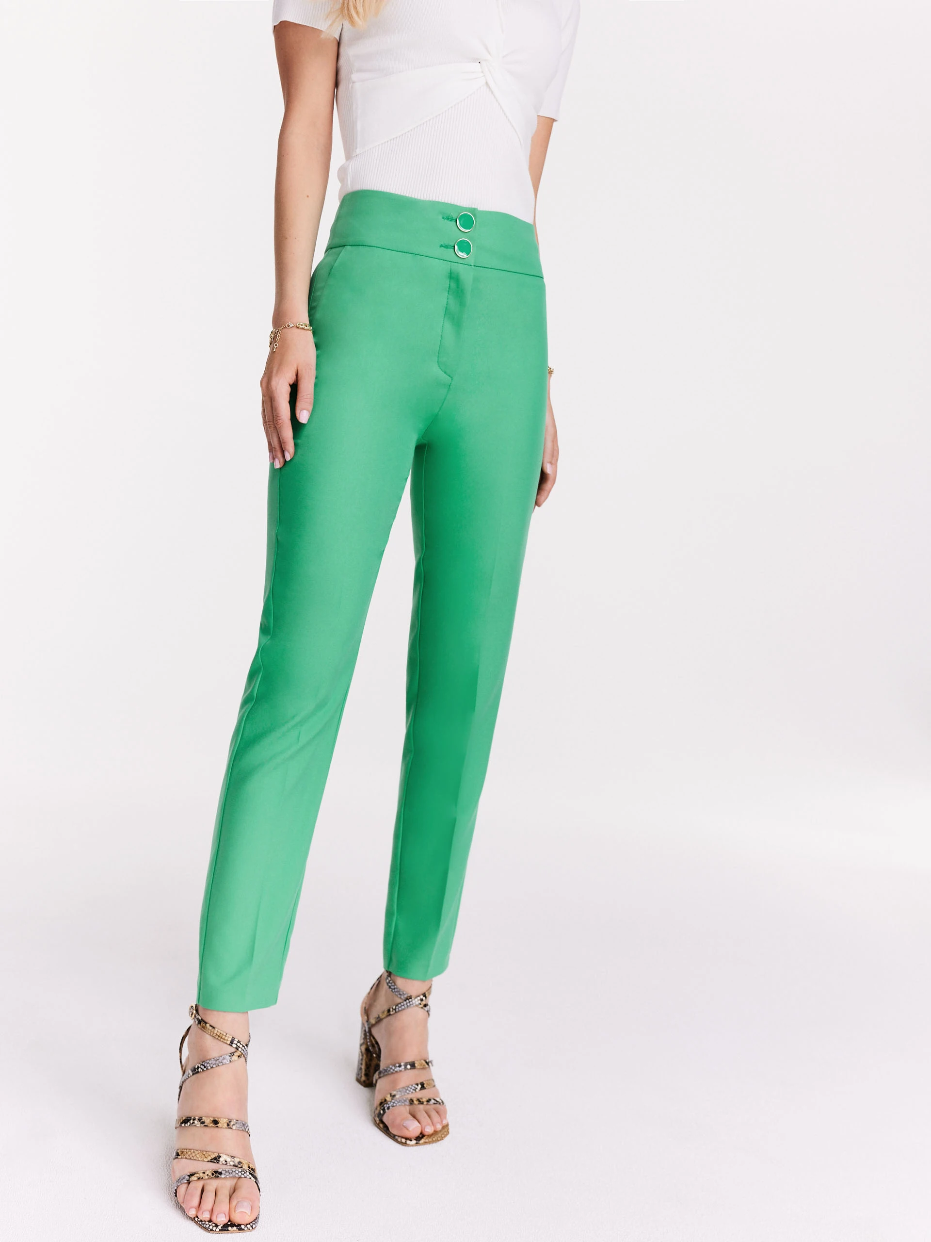 Green high-waisted pants