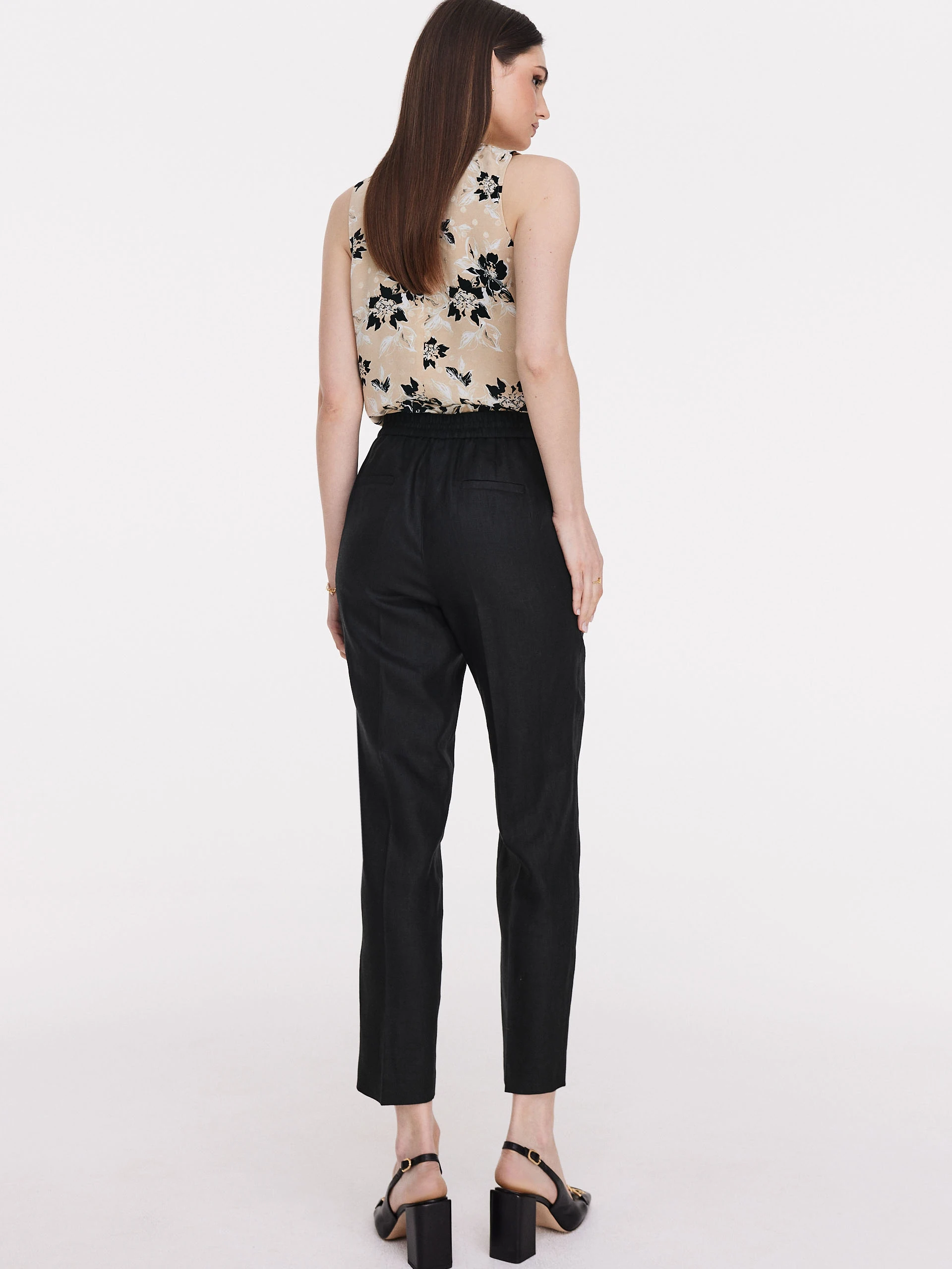 Airy beige floral blouse