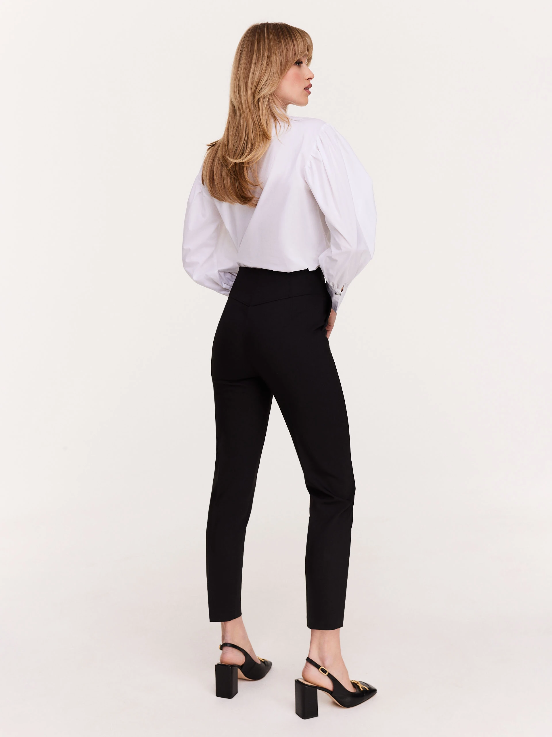 Elegant white shirt with buff sleeves