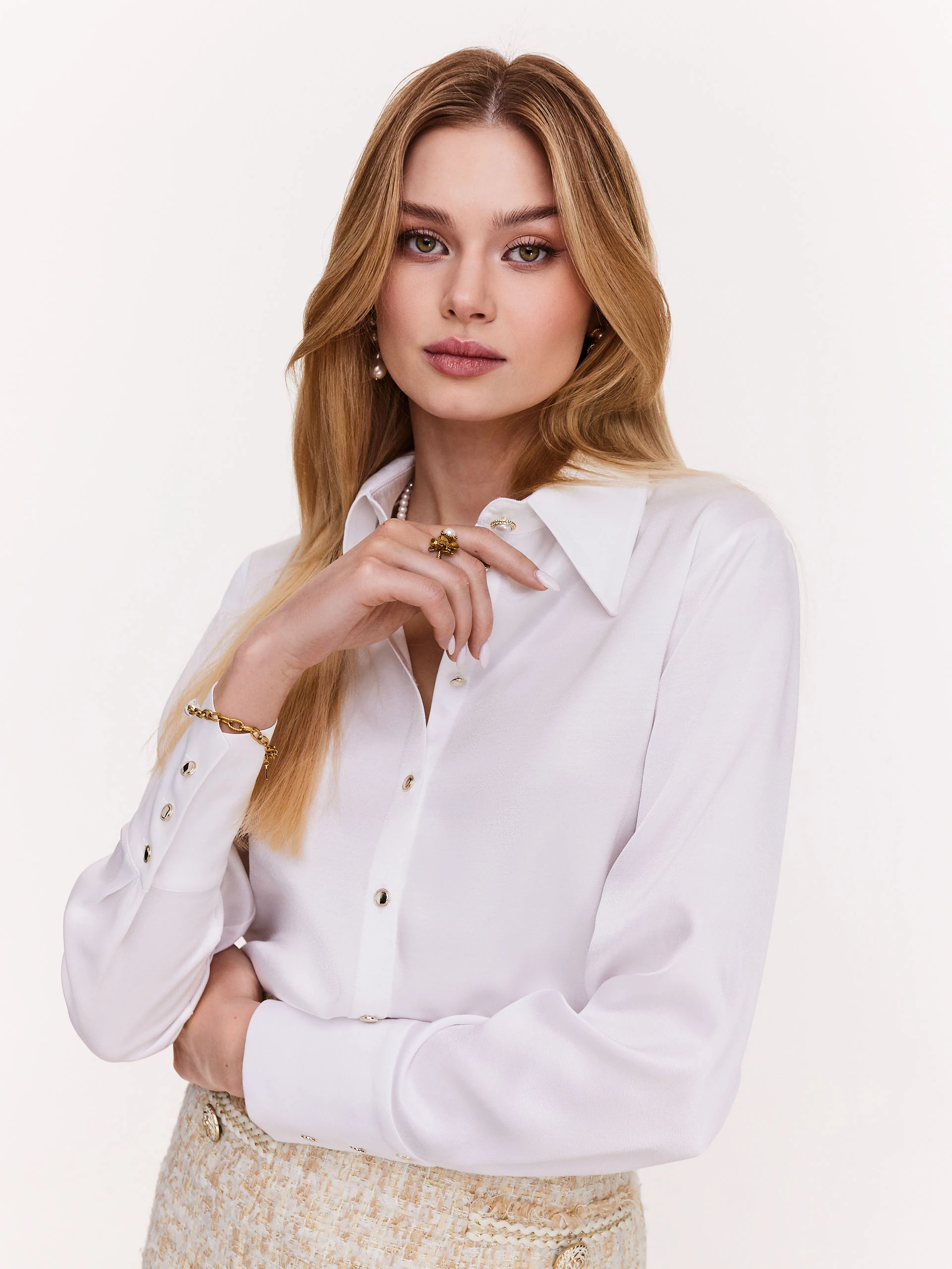 Elegancka biała koszula z wiskozy