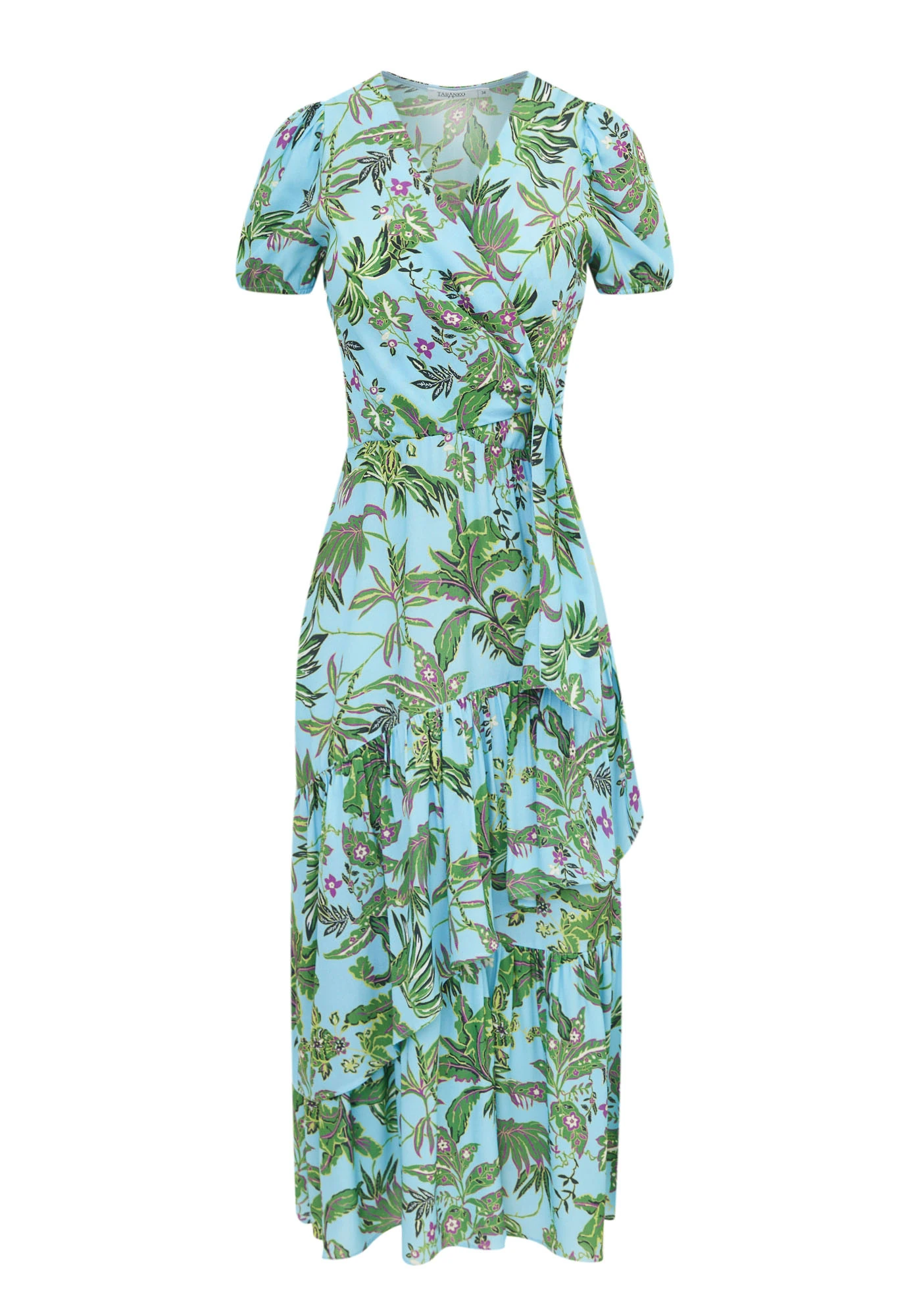 Blue floral midi dress