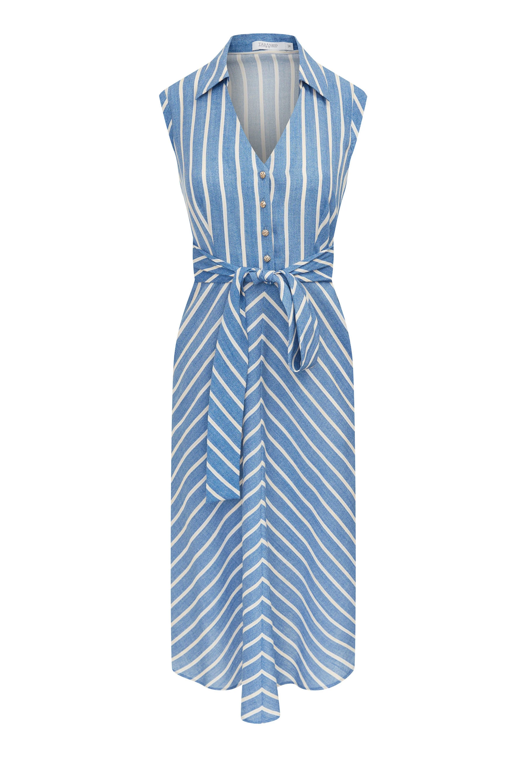Blue dress with buttons and collar