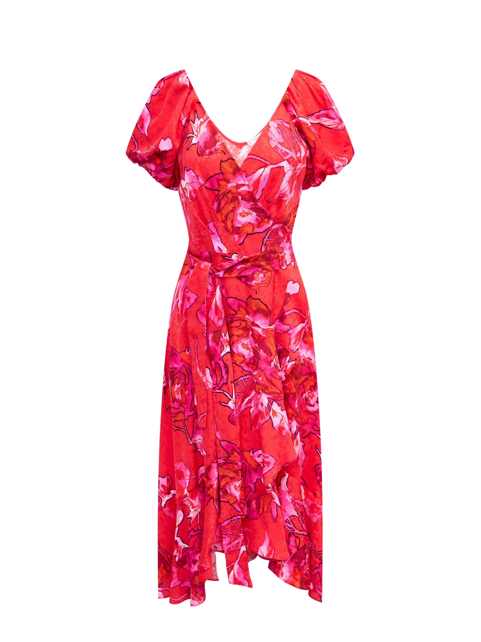 Red dress with buff sleeves