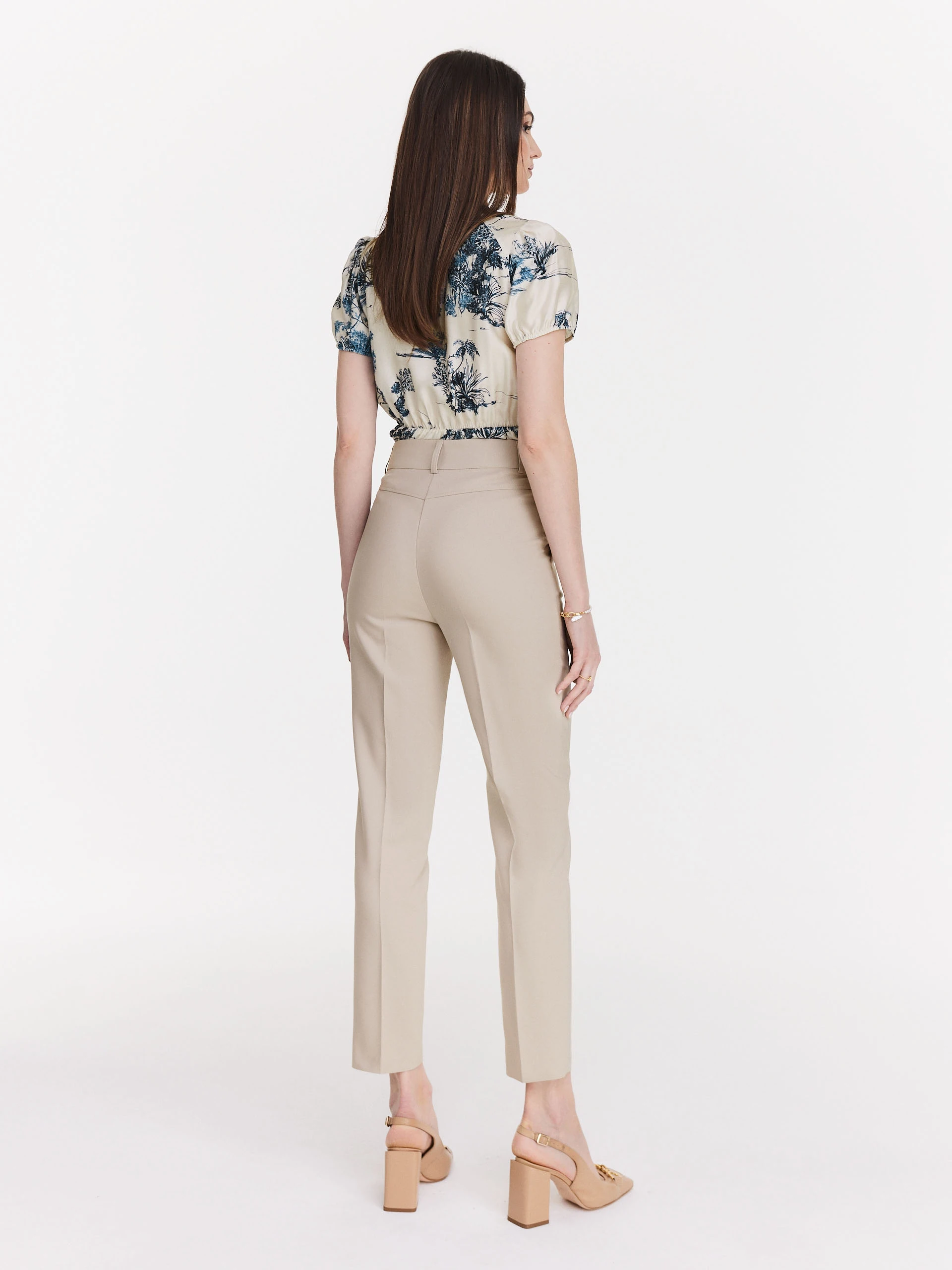 Beige cigarette pants