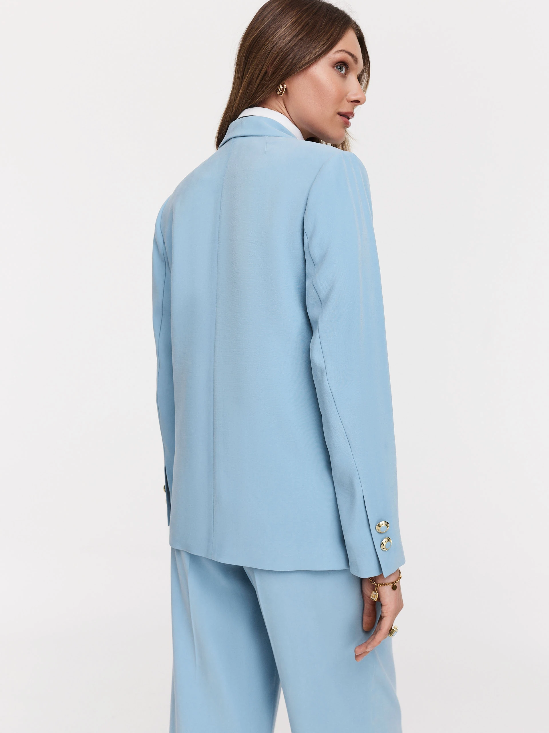 Long blue viscose pants