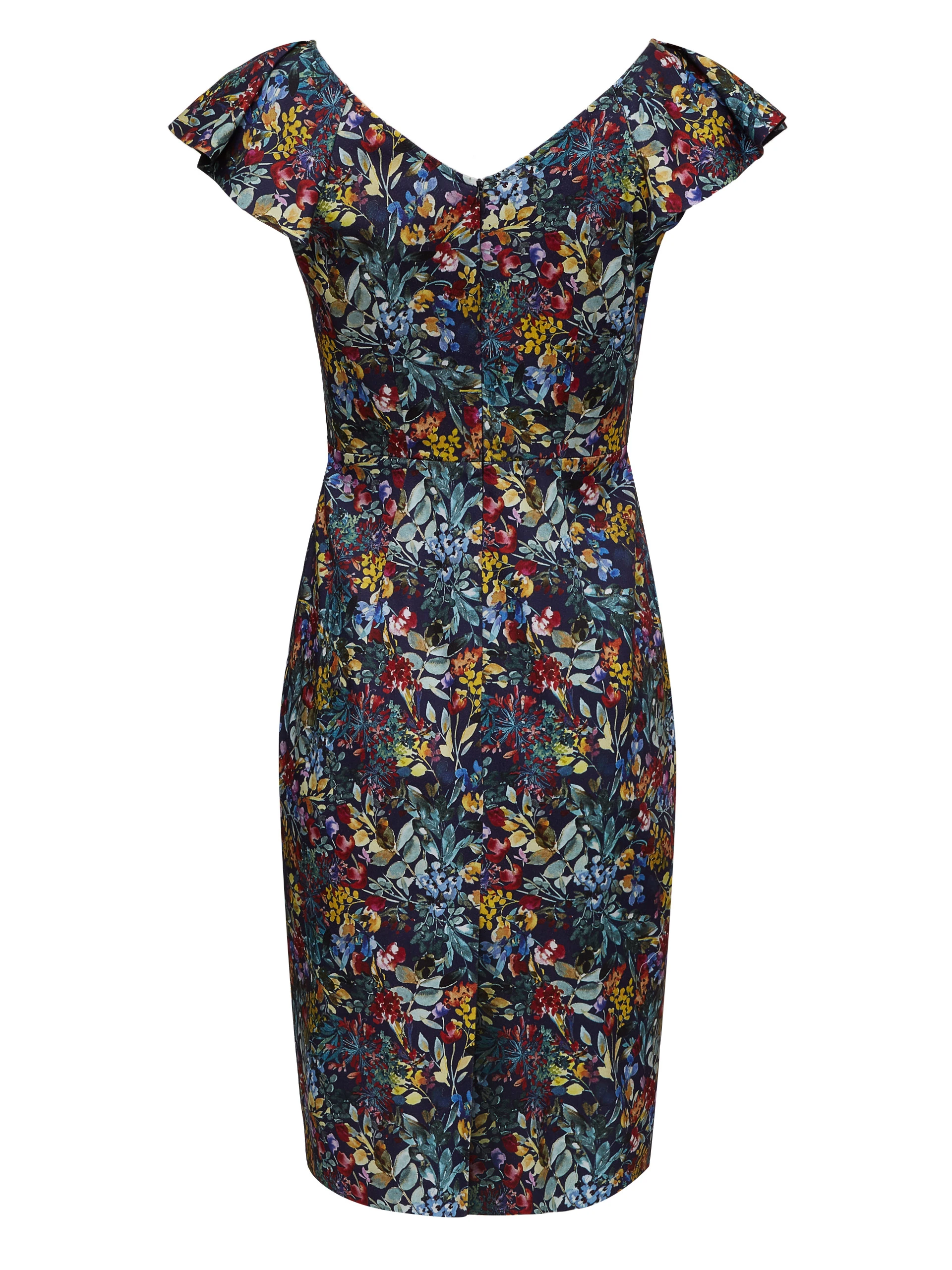 FITTED FLORAL PATTERN DRESS
