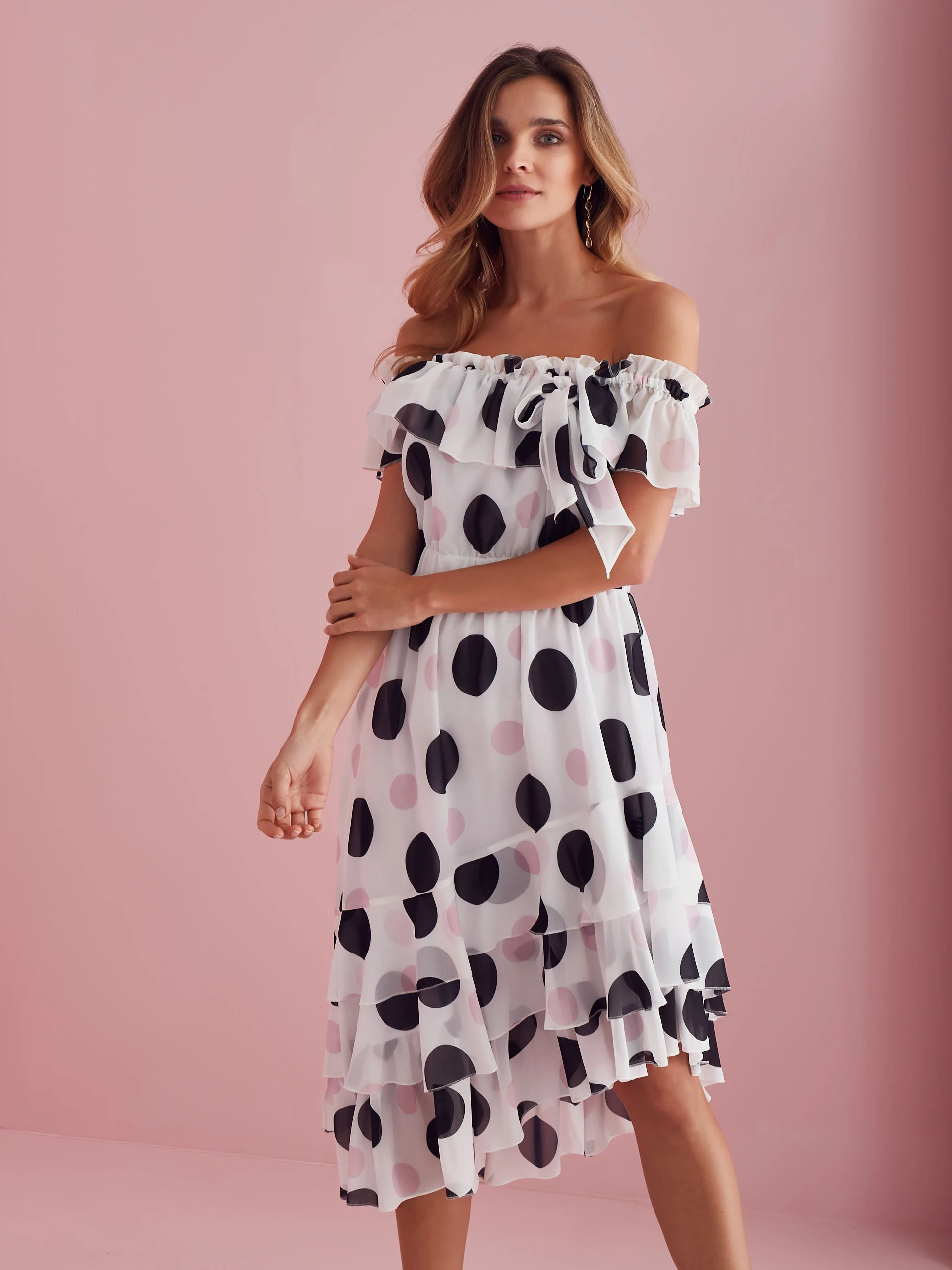 SPANGLED FLORAL PATTERN DRESS