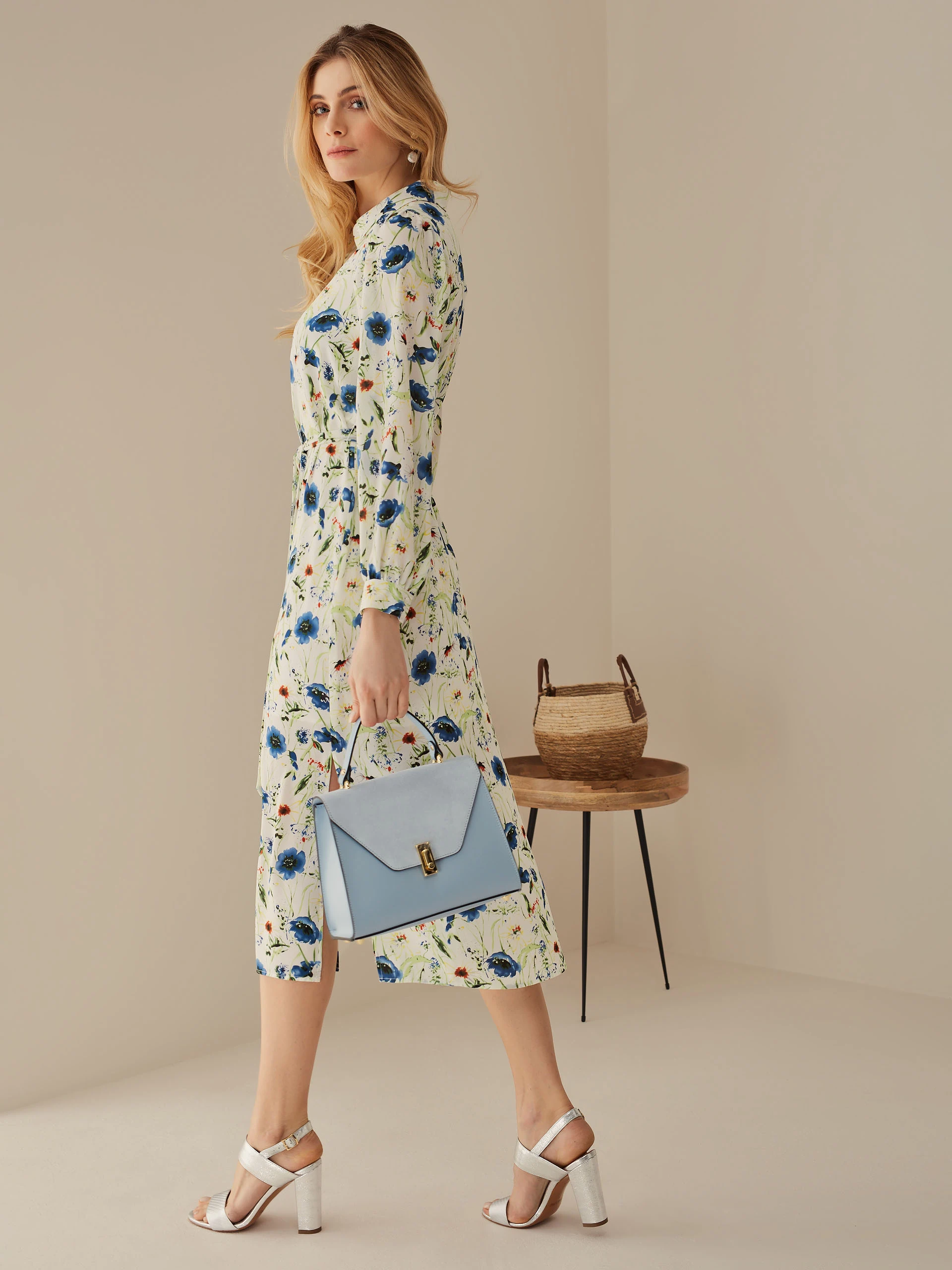 FLORAL SHIRT DRESS