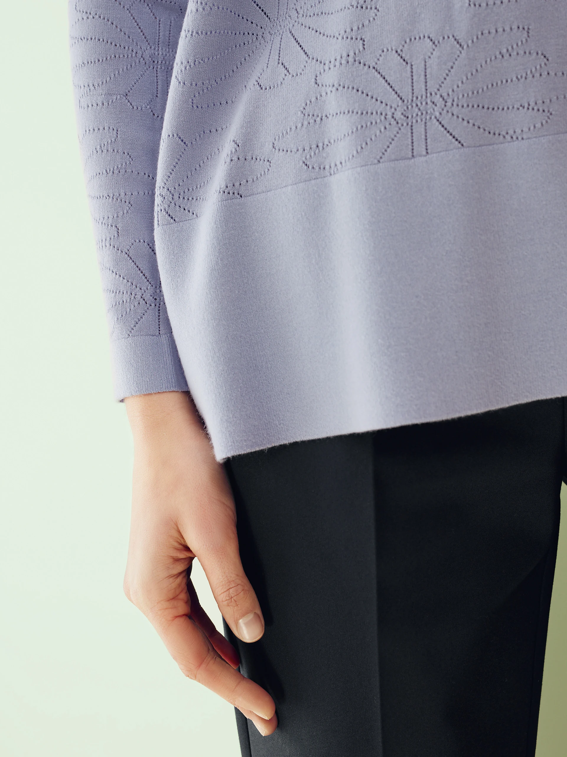 SWEATER WITH LOWERED SHOULDER LINE