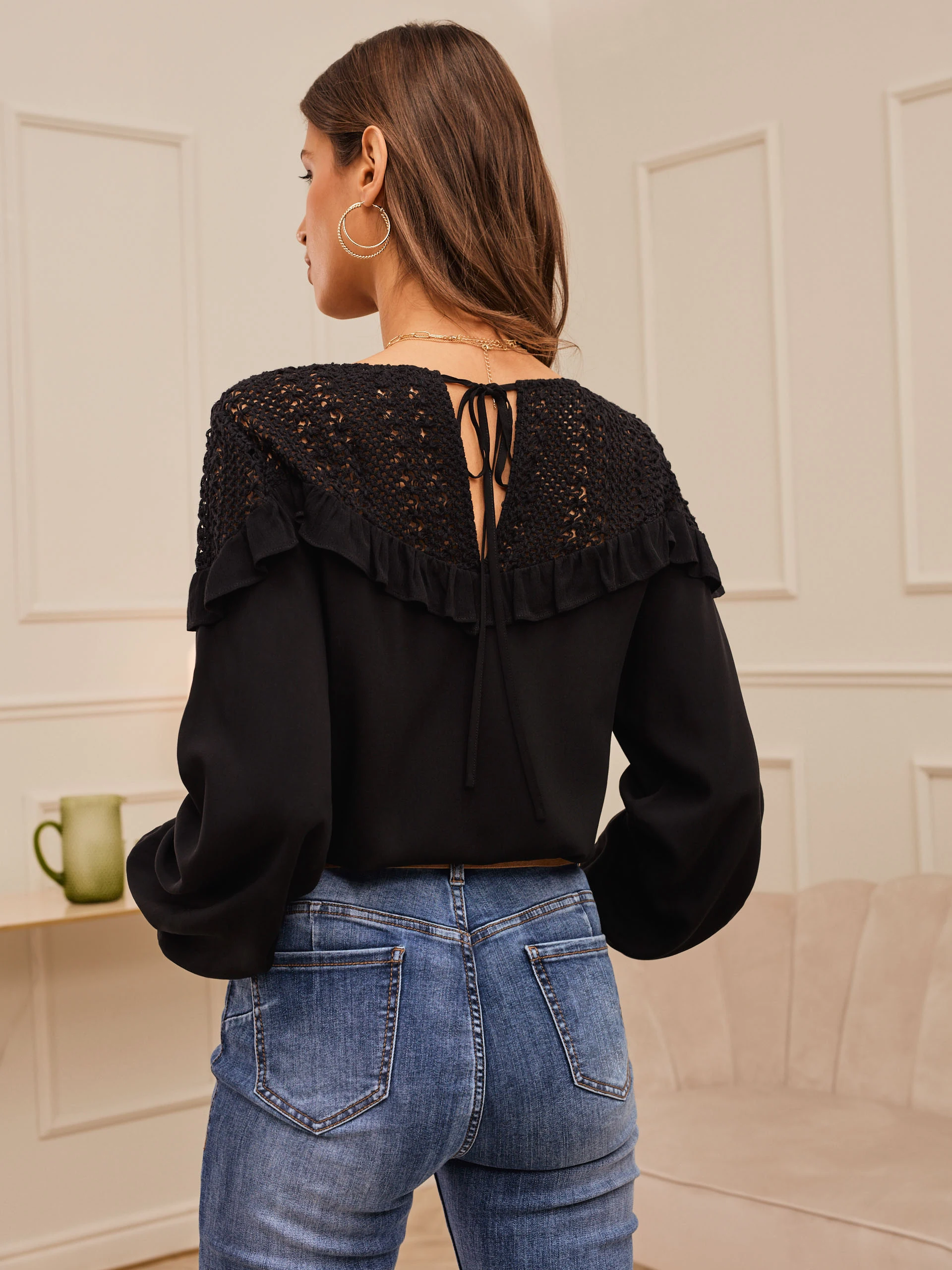 BLACK ROMANTIC BLOUSE