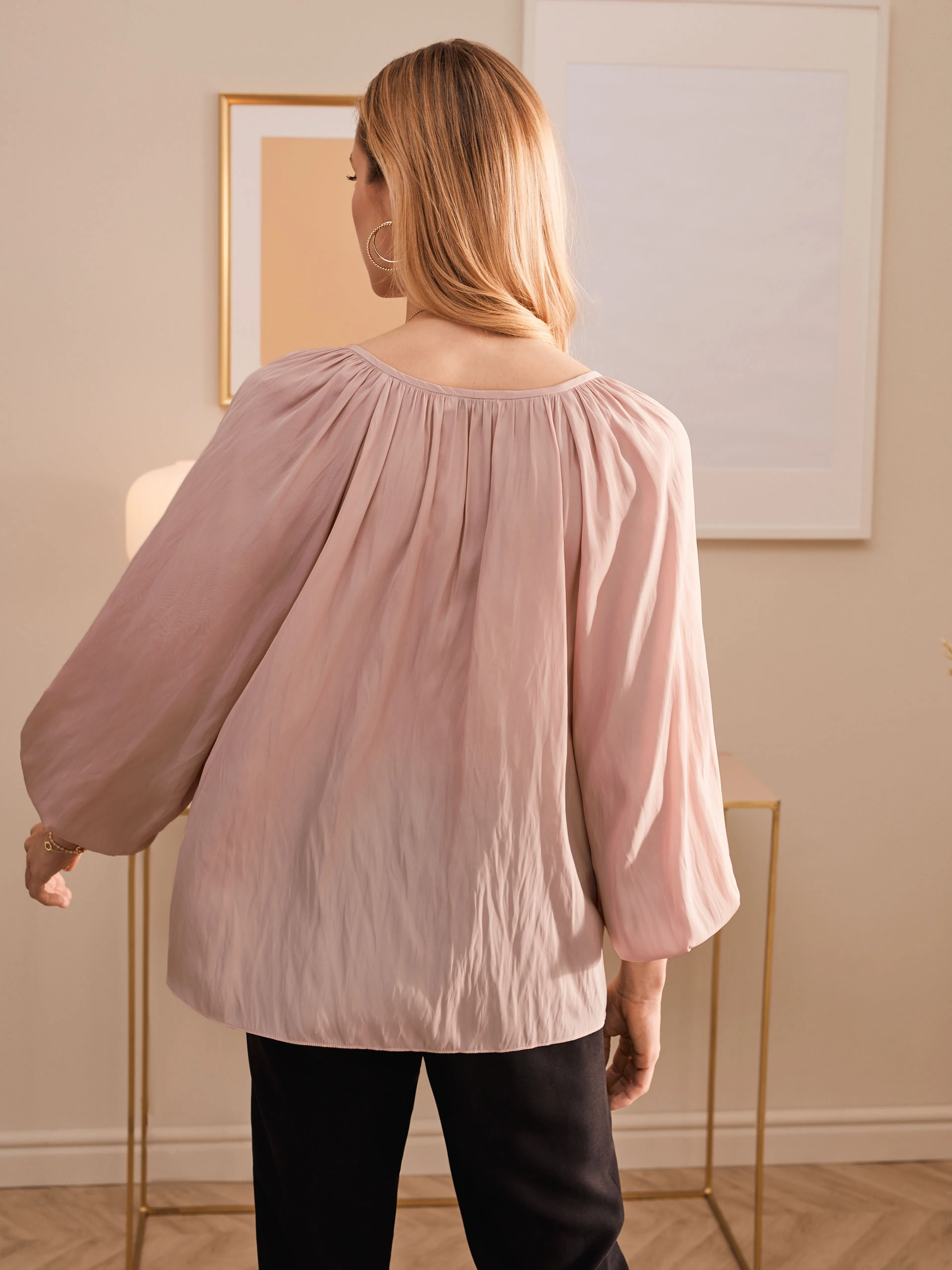 POWDER PINK BLOUSE WITH BINDING
