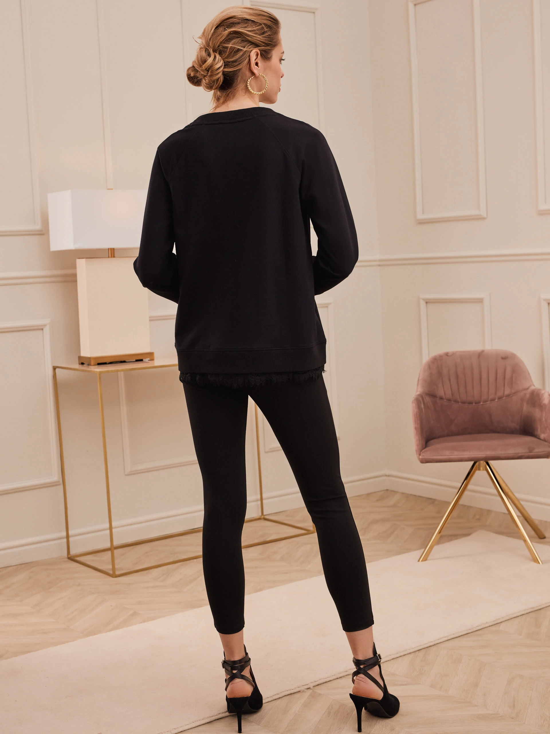 BLACK BLOUSE WITH LACE