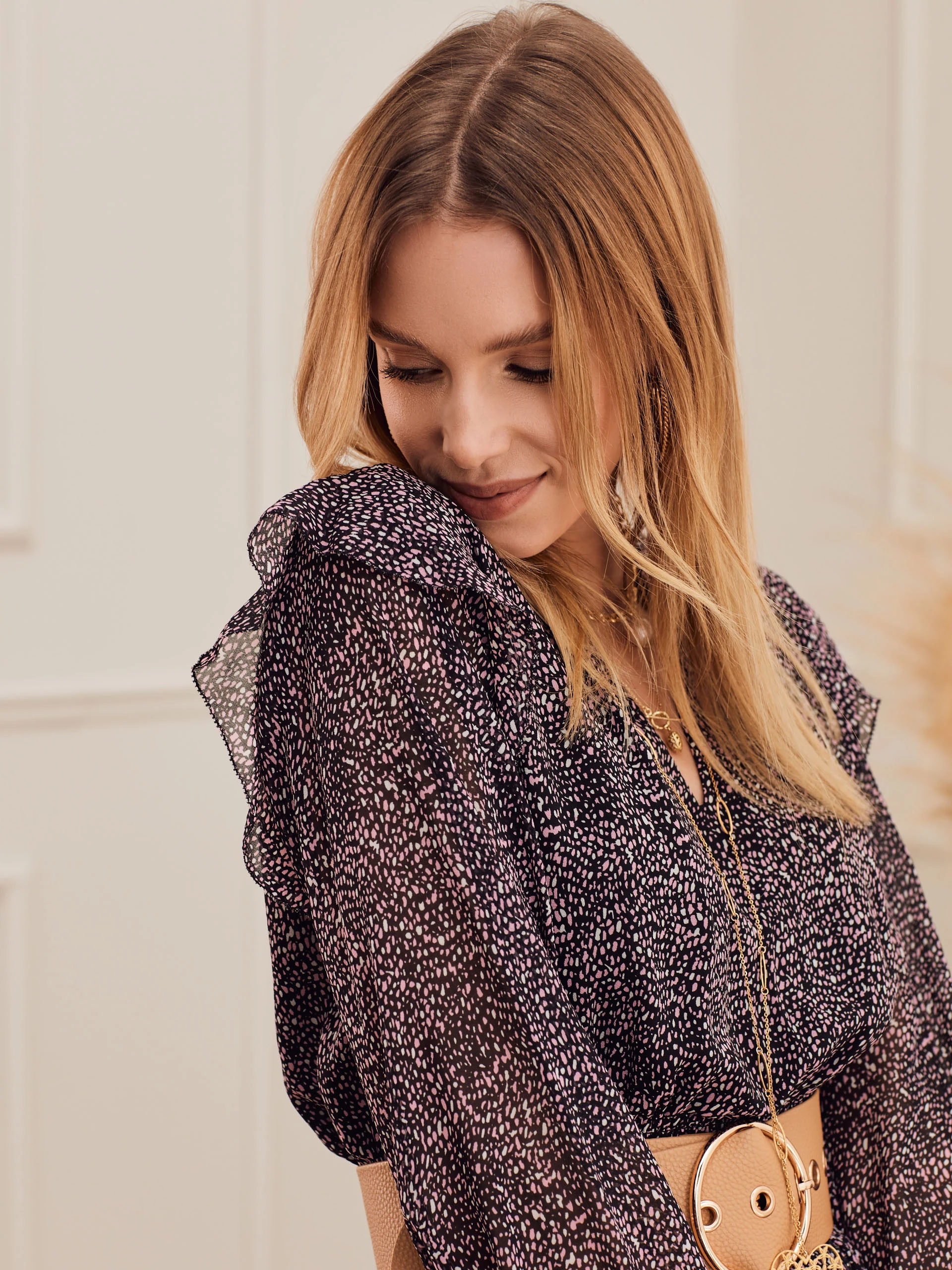 AIRY DRESS WITH SMALL PATTERN