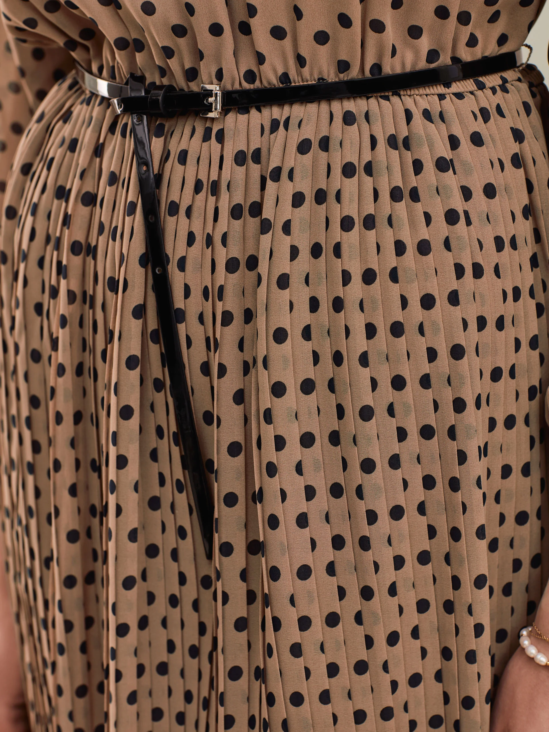 BEIGE PLEATED DRESS