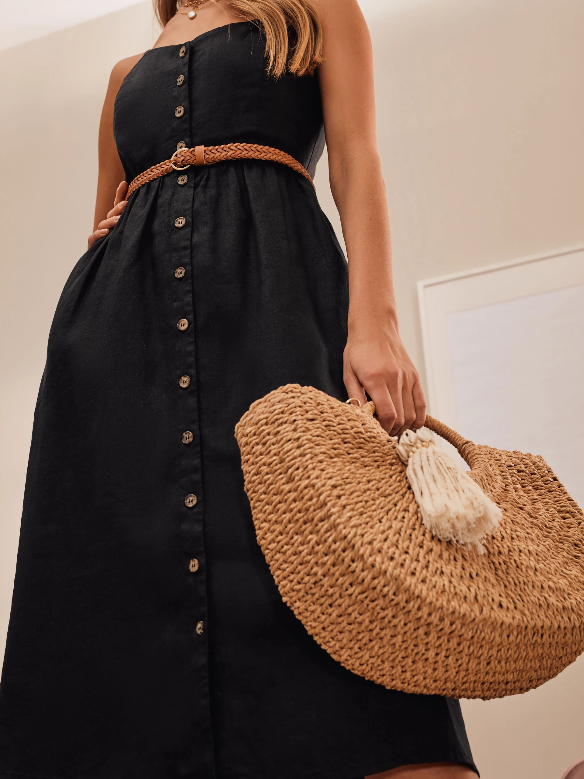 BLACK LINEN DRESS