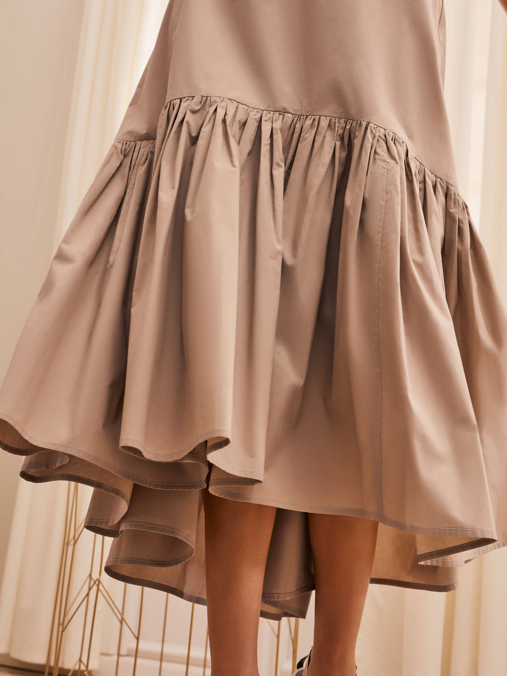 BEIGE MIDI SKIRT