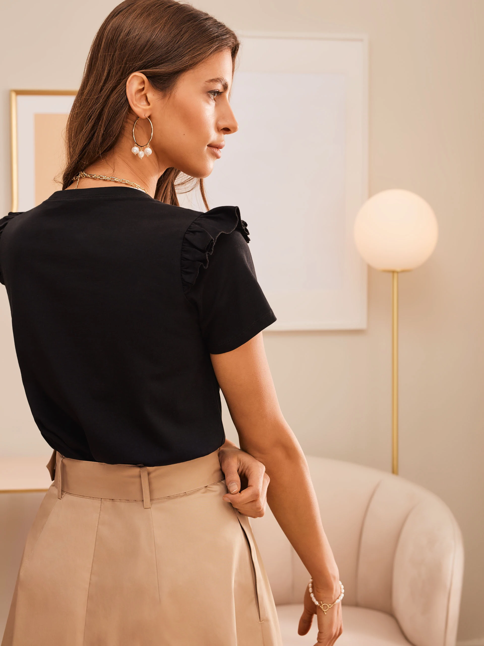 BUTTONED SKIRT MADE OF COTTON