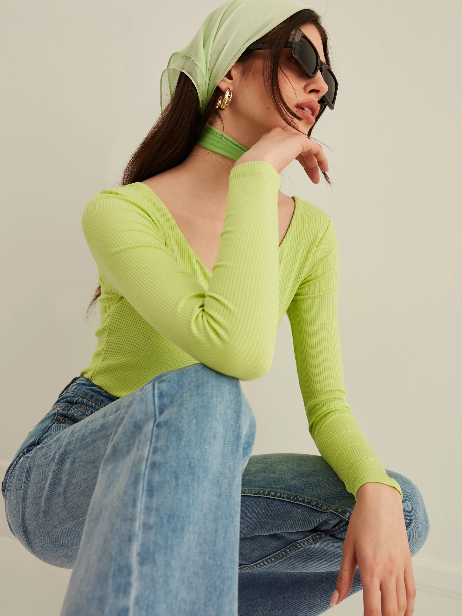 LIME GREEN LONG SLEEVE BODYSUIT
