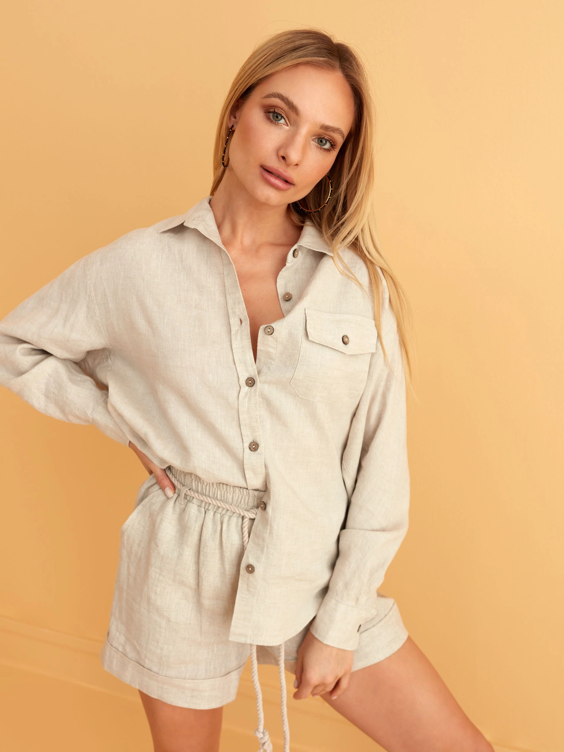 LINEN SHIRT WITH POCKET