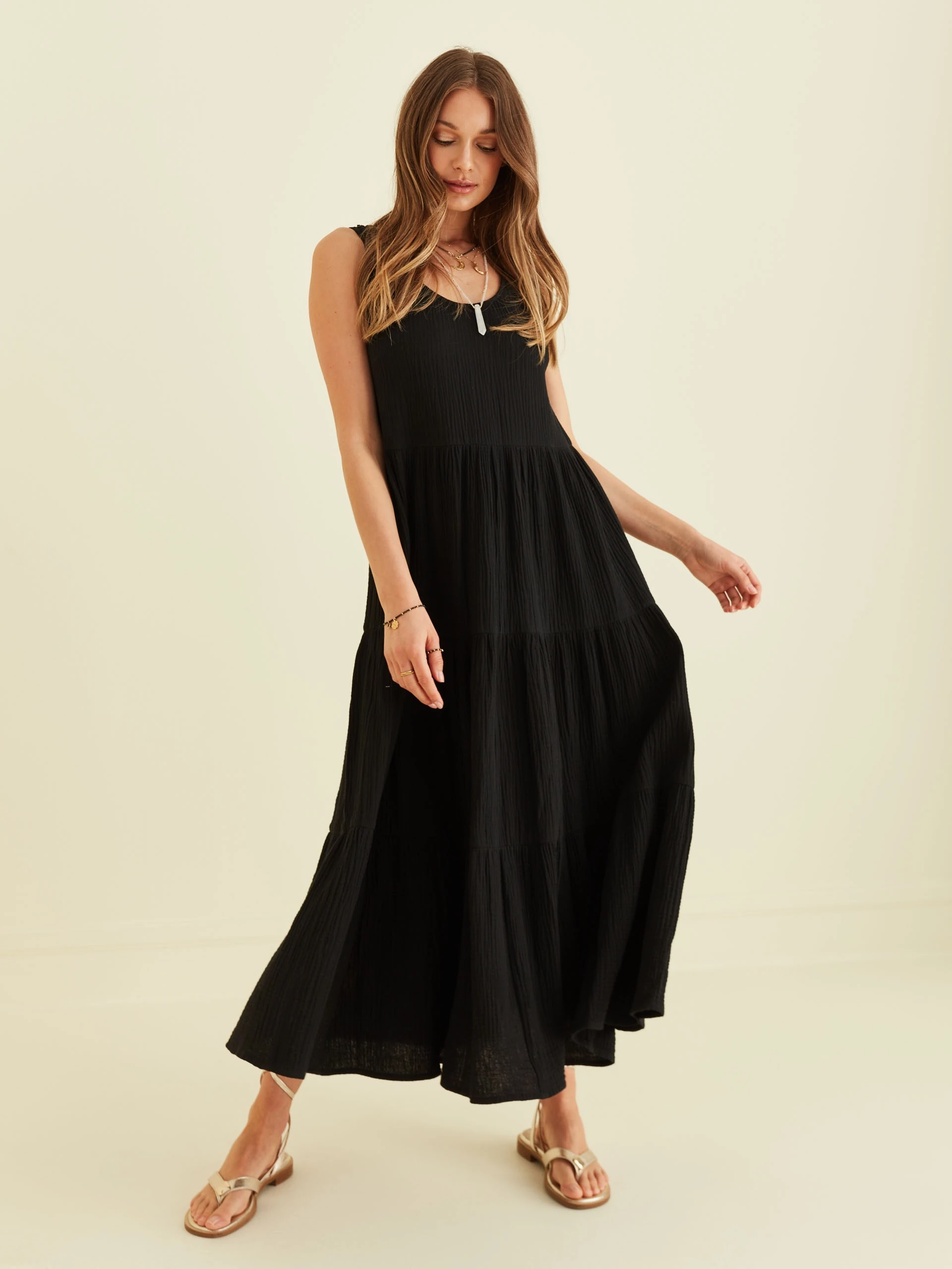 MAXI DRESS WITH OPENWORK DETAIL
