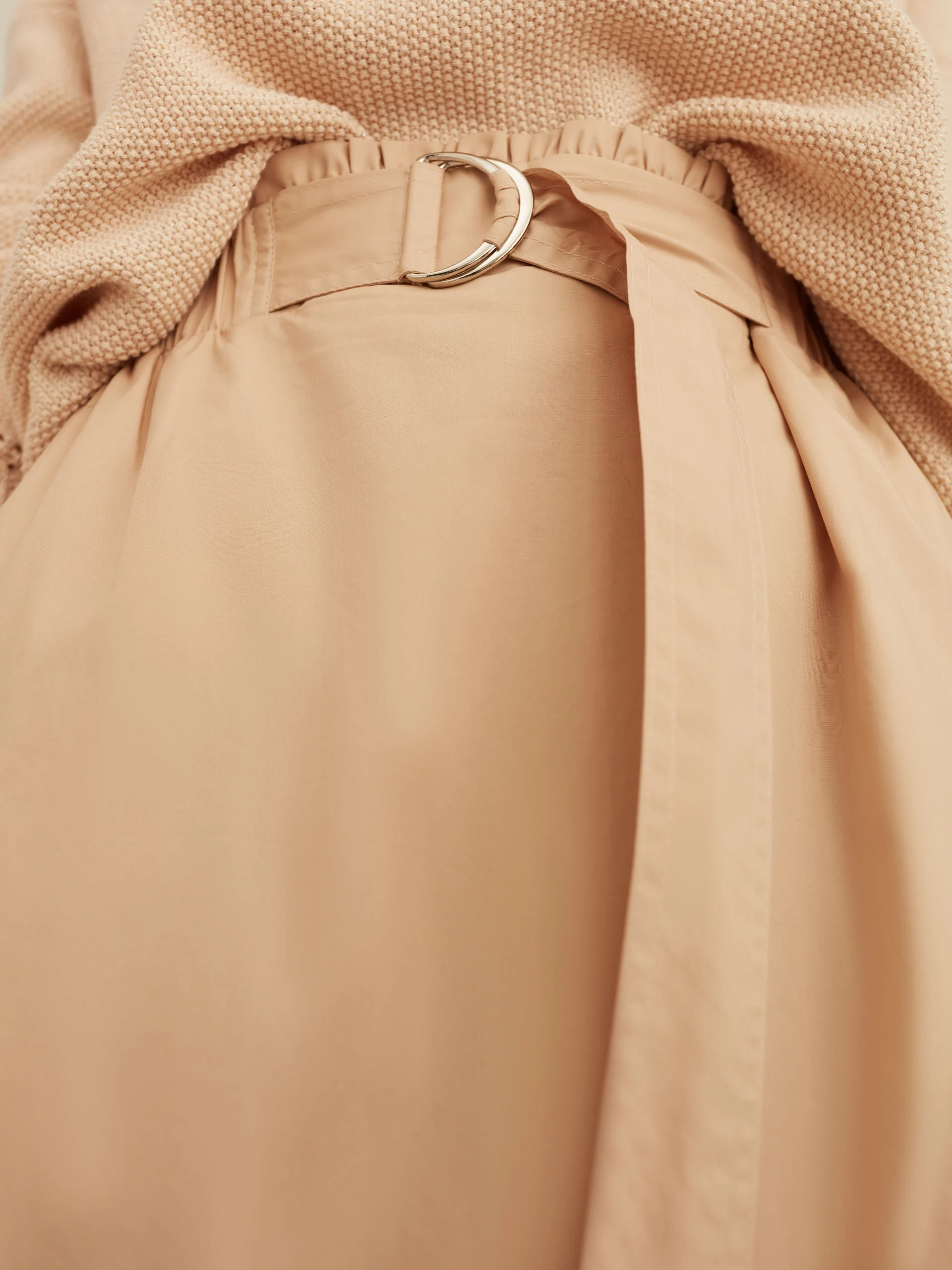 BEIGE SKIRT WITH RUFFLE