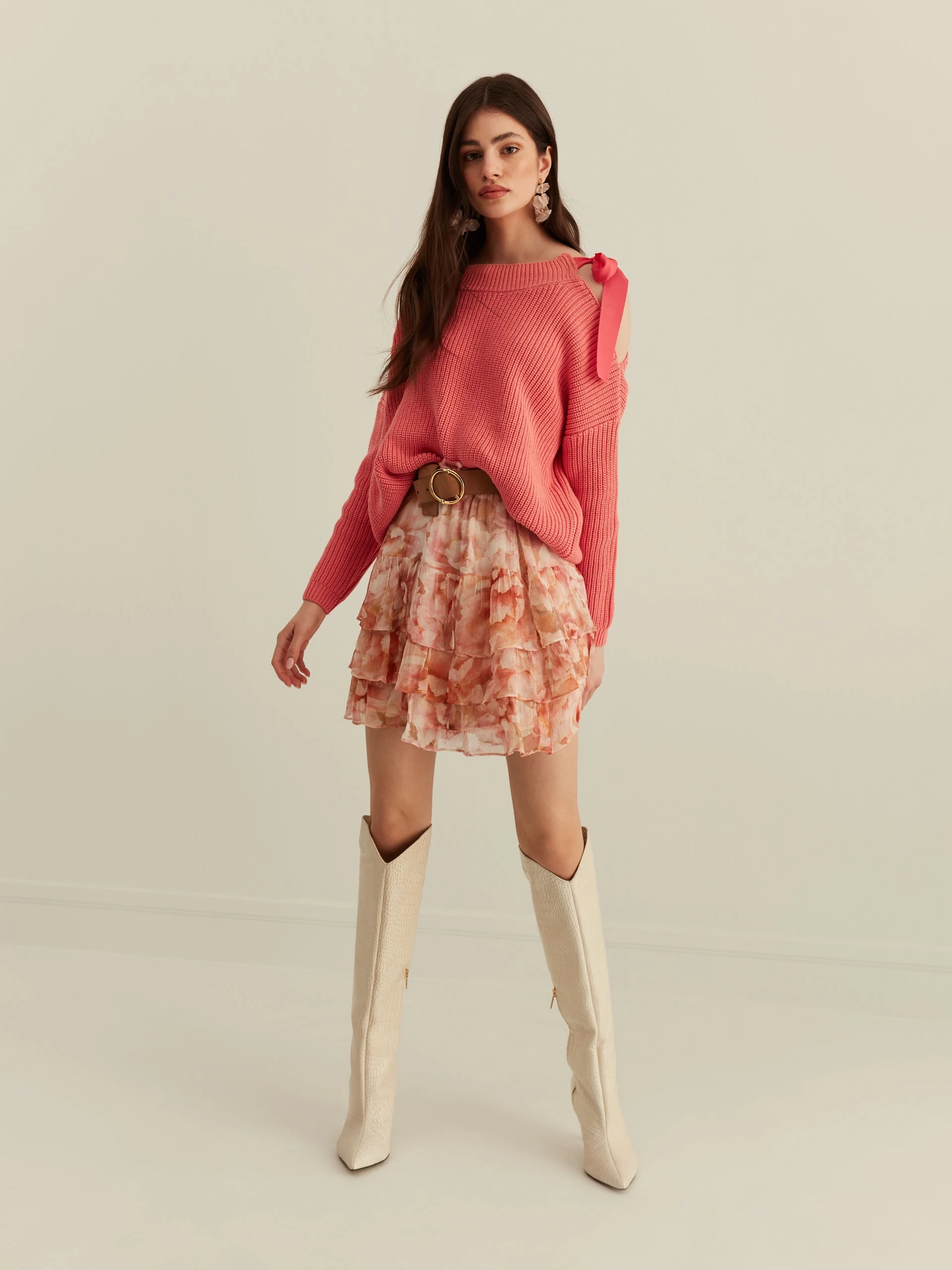 FLORAL VISCOSE SKIRT