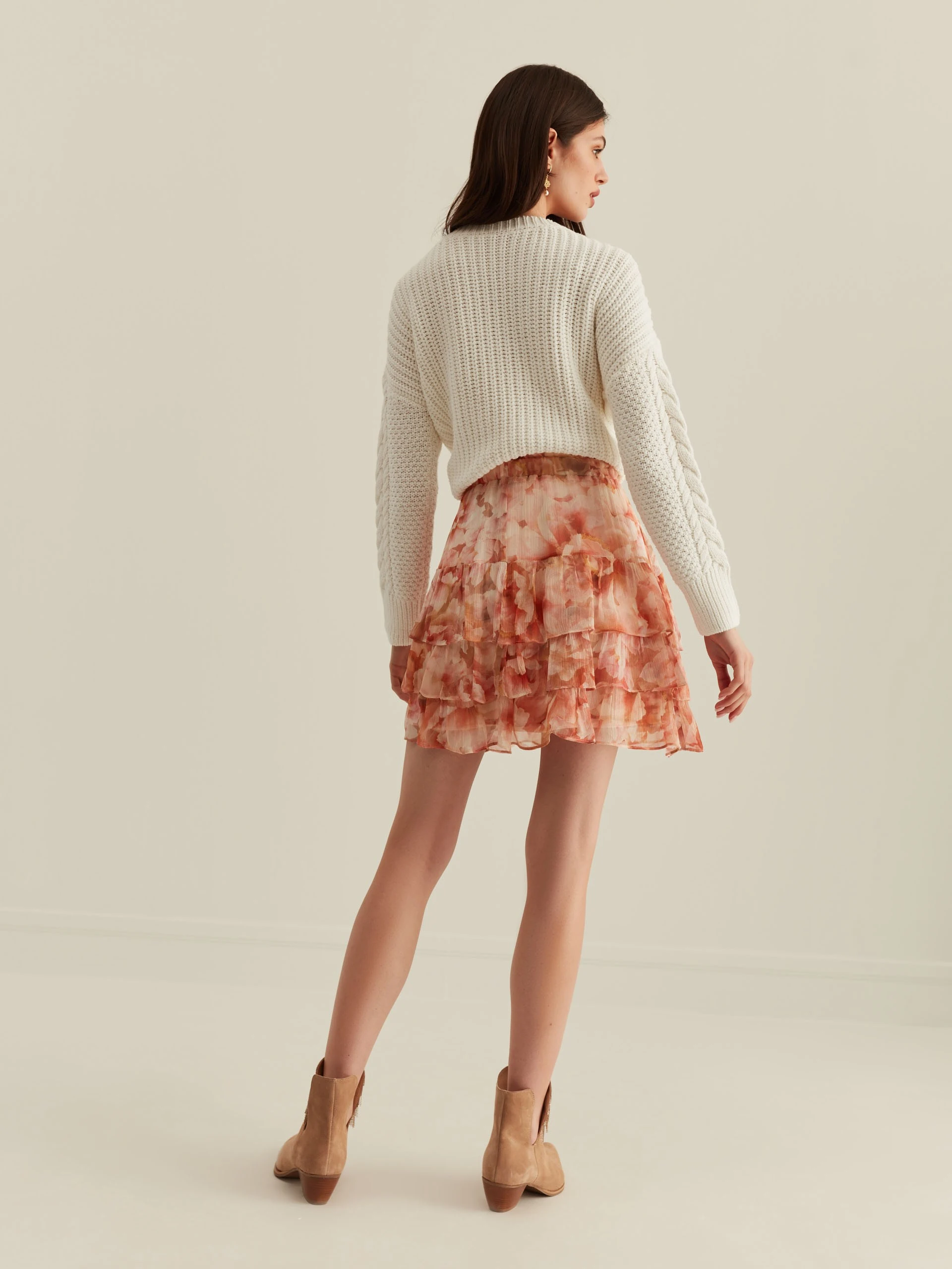 FLORAL VISCOSE SKIRT