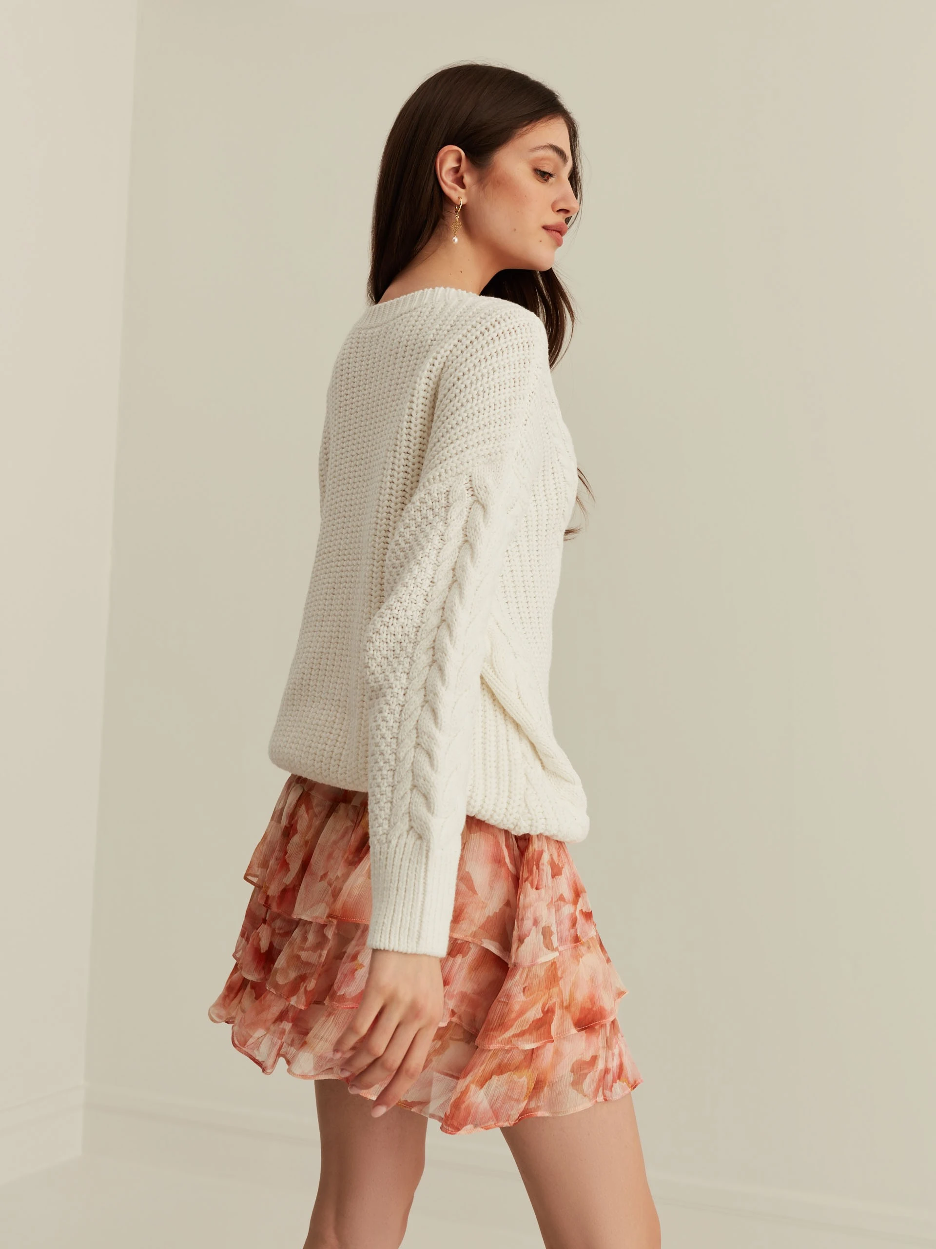 FLORAL VISCOSE SKIRT