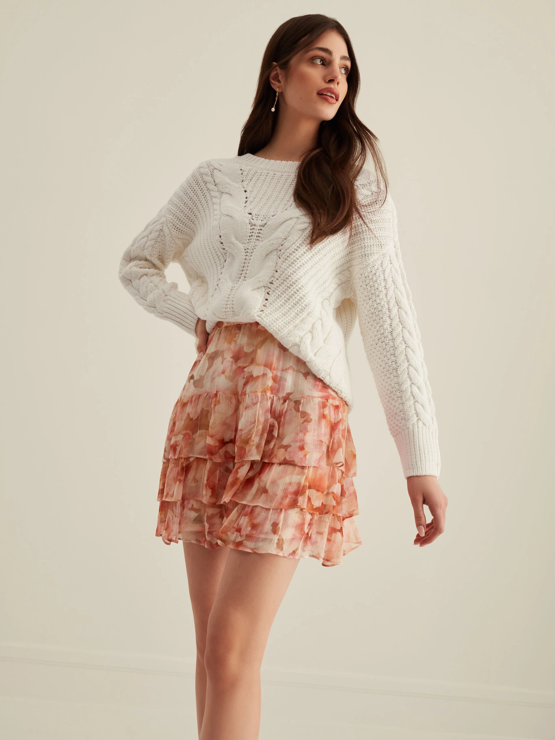 FLORAL VISCOSE SKIRT